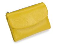 Unisex Pebble Leather Wallet,2025 New Mini Wallet for Woman,Full Grain Leather Coin Purse with Credit Card Holder,Women (Yellow)