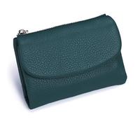 Unisex Pebble Leather Wallet,2025 New Mini Wallet for Woman,Full Grain Leather Coin Purse with Credit Card Holder,Women (Blue-Green)