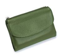 Unisex Pebble Leather Wallet,2025 New Mini Wallet for Woman,Full Grain Leather Coin Purse with Credit Card Holder,Women (Olive Green)