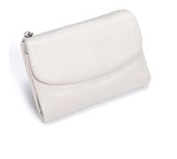 Unisex Pebble Leather Wallet, Genuine Leather RFID Blocking Card Holder Organizer Pocket Mini Wallet with Credit Card Holder, Coin Holder & Cash Slots (Beige)