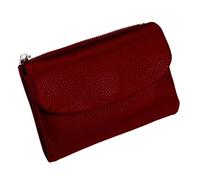 Unisex Pebble Leather Wallet,Genuine Leathers Wallets for Women,Short Genuine Leather Coin Card Holder, Can Hold Coins, Id Cards (Crimson)