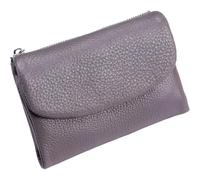 Unisex Pebble Leather Wallet, Short Genuine Leather Purse for Coins and Cards, Compact Travel Card Holder (Grey-A)