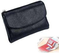 Unisex Pebble Leather Wallet, Short Genuine Leather Purse for Coins and Cards, Small Wallets for Women, 5.3In Short Genuine Coin Card Holder, Wallets for Men and Women (A)