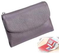 Unisex Pebble Leather Wallet, Short Genuine Leather Purse for Coins and Cards, Small Wallets for Women, 5.3In Short Genuine Coin Card Holder, Wallets for Men and Women (K)