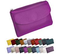 Unisex Pebble Leather Wallet - Small Wallets for Women, Short Genuine Leather Purse for Coins and Cards, Multicolor Clutch for Women, Card Holder & Coin Purse (#04)