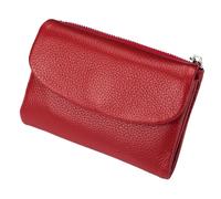 Unisex Pebble Leather Wallet,Wallets for Women,Genuine Leather Coin Purse,with Credit Card Holder, Coin Holder and Cash Slots,Wallets for Men and Women (Red-2)