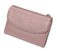 Unisex Pebble Leather Wallet,Wallets for Women,Genuine Leather Coin Purse,with Credit Card Holder, Coin Holder and Cash Slots,Wallets for Men and Women (Pink)