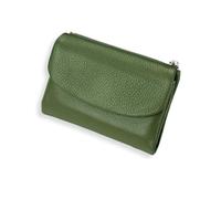 Unisex Pebble Real Leather RFID Wallet, Anti-Thef Pebble Leather Wallet, Soft Short Genuine Zipper Wallets & Card Purse (Green)