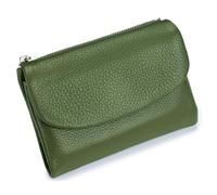 Unisex Pebble Real Leather RFID Wallet, Unisex Pebble Leather Wallet, Zipper Wallets for Men, Short GenuineLeather Purse for Coins and Cards, Small Compact Bifold Pocket Purse (One-17)