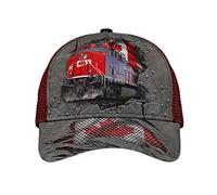 Unisex Plain Hat Canadian Train Driver Locomotive Metal Ball Cap Casual Trucker Hat Classic Dad Cap for Summer Hip Hop Fishing