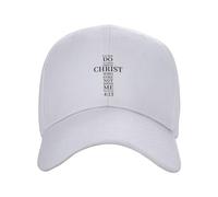 Unisex Plain Hat I Can Do All Things Through Christ Who Strengthens Me Philippians Baseball Cap Vintage Ball Cap Adjustable Snapback Cap for Golf Sport Outdoor
