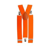 Unisex Plain Suspenders Adjustable Slim Braces Adults Fancy Dress Clip Braces