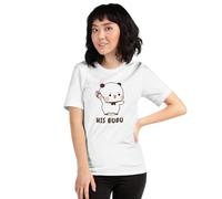 Unisex Playful Shenanigans: Bubu & Dudu Peach and Goma Kawaii Japanese Cartoon T-Shirt, White, S