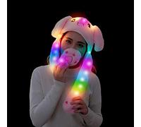 Unisex Plush Animal Hats Rabbit Cap Cute Jumping Hat Rabbit Hat with Moving Ears Gift for Women, Girls, Cosplay, Halloween, Easter, Christmas Party Gifts for 3-12 Year Old Girls Boys Age Toddler Toys
