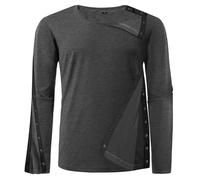 Unisex Post Shoulder Surgery Recovery Shirts - Full Tear Away Snap Long Sleeve Men Chemo Port Shirts for Men Women, Dark Grey, M