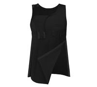 Unisex Post Shoulder Surgery Tank Tops Shoulder Side Full Snap Access Shirt Tearaway Arm Chest Rotator Cuff Recovery Clothing, Black, Medium