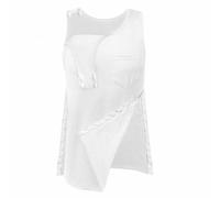 Unisex Post Shoulder Surgery Tank Tops Shoulder Side Full Snap Access Shirt Tearaway Arm Chest Rotator Cuff Recovery Clothing, White, S