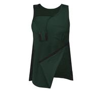 Unisex Post Shoulder Surgery Tank Tops Shoulder Side Full Snap Access Shirt Tearaway Arm Chest Rotator Cuff Recovery Clothing, Green, XS