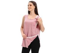 Unisex Post Shoulder Surgery Tank Tops Shoulder Side Full Snap Access Shirt Tearaway Arm Chest Rotator Cuff Recovery Clothing, Red, L