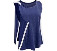 Unisex Post Shoulder Surgery Tank Tops Snap Open Tearaway Shirt Arm Chest Recovery Side Snap Access Tear Way Shirts, Dark Blue, M