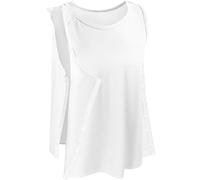 Unisex Post Shoulder Surgery Tank Tops Snap Open Tearaway Shirt Arm Chest Recovery Side Snap Access Tear Way Shirts, White, S