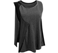 Unisex Post Shoulder Surgery Tank Tops Snap Open Tearaway Shirt Arm Chest Recovery Side Snap Access Tear Way Shirts, Dark Grey, XXL