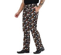 Unisex Printed 100% Cotton Men Women Chef Cook Pants Trouser with Draw String for Food Service, Bakers and Culinary Professional (Small, Cafe Print)