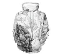 Unisex Printed Hoodie - Flowers And Plants Autumn Men Women Hooded 3D Printed Long Sleeve Pullover Hip Hop Drawstring Sweatshirt Tops With Pocket Streetwear Casual Plus Size Jacket S