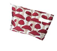 Unisex Printed Makeup Bag with Multiple Compartments and Vibrant Colors Cosmetic Bag Fit Different Season Outfits Mushroom Makeup Unisex Toiletry Cosmetics Case Large Capacity Case Trendy Printed