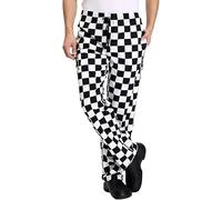Unisex Printed Men Women Chef Cook Pants Trouser with Draw String for Food Service, Bakers and Culinary Professional (UK, Alpha, M, Regular, Regular, Chess Check)