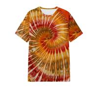 Unisex Psychedelic Tie-Dye Spiral Pattern T-Shirt - Colourful 3D Print Shirt | Casual Top for Festivals and Summer, style_k01 multicolor, M