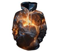Unisex Pullover Hoodie, Full 3D Printed Planet Debris Debris Graphic Sweatshirt, Breathable Novelty Universe Space Streetwear Drawstring Pullover with Pockets for Men Women 5XL