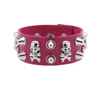 Unisex Punk Jewelry Pieces Featuring Wide Leather Band And Skull Embellishments For Daily Wear Rocker Styles PU Leather