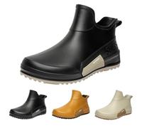 Unisex Rain Boots, Comfortable, Breathable Wellington Boots, Fishing Boots for Men, Waterproof Chelsea Boots, Work Boots, Short Half-Height Ankle Boots, Outdoor Garden Boots, Leisure Aqua Shoes, black