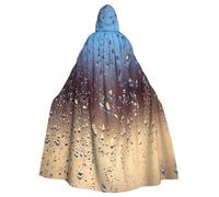 Unisex Rain Drops On Glass Print Halloween Hooded Cape For Masquerade | Lightweight Unisex Hooded Cape,Easy To Layer Over Any Outfit For Carnivals,Fiesta,And Costume Events