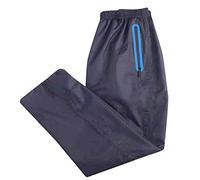 Unisex rain trousers for comfortable entry, with 2-way zip and breathable, extremely waterproof, lightweight cycling overtrousers for men, windproof outdoor rain trousers, navy, 4XL