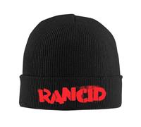 Unisex Rancid Punk Rock Band Knit hat Autumn Winter hat Warm Acrylic Cap Men Women Gifts, Black