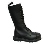 Unisex Real Leather Military Boots Black Ginders King Punk Rock Safety Steel Toe