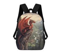 Unisex Red Dragon on Mountaintop 17 Inch Backpack 3d Printed Travel Backpack Casual Laptop Backpack Lightweight SchoolBag for Men Women Boys Girls