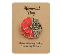 Unisex Red Friday Brooch Pin, Remember Everyone Deployed Memorial Poppy Lapel Pin, Patriotic Military Support Badge for Hats Jackets Bags, Veterans Day Memorial Day Awareness Pin (1PCS)
