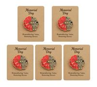 Unisex Red Friday Brooch Pin, Remember Everyone Deployed Memorial Poppy Lapel Pin, Patriotic Military Support Badge for Hats Jackets Bags, Veterans Day Memorial Day Awareness Pin (5PCS)