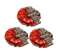 Unisex Red Friday Exquisite Brooch,Exquisite Red Patriotic Appreciation Lapel Pin,Veteran Solider Metal Poppy Pins Brooch Memorabilia (3pcs)