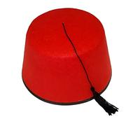Unisex Red Turkish Fez Fancy Party Dress Hat Adults Tarboosh Style Party Wear Accessory Hat
