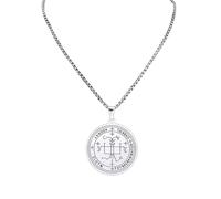 unisex Religions Style GABRIEL Archangel Angelic Amulet Talisman Link Chain Necklace Myth Rune Pattern