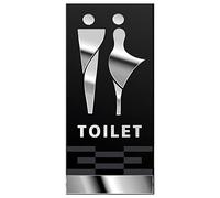 Unisex Restroom Signs, Acrylic Men's and Women's Toilet Signs Bathroom Sign Decor Modern Restroom Signage(Silver,Toilet)