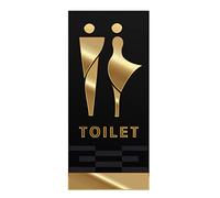 Unisex Restroom Signs, Acrylic Men's and Women's Toilet Signs Bathroom Sign Decor Modern Restroom Signage(Gold,Toilet)