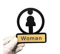 Unisex Restroom Signs, Acrylic Toilet Sign Bathroom Signage Men Women Wall Sticker Restroom Indication Plaque(Female)