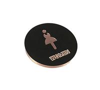 Unisex Restroom Signs, Men and Women Toilet Sign Restroom Bathroom Signs Diameter 16cm Circle Stick Wall(Women)