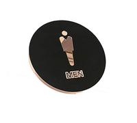 Unisex Restroom Signs, Men and Women Toilet Sign Restroom Bathroom Signs Diameter 16cm Circle Stick Wall(Men)