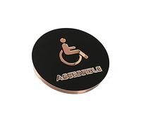 Unisex Restroom Signs, Men and Women Toilet Sign Restroom Bathroom Signs Diameter 16cm Circle Stick Wall(Accessible)